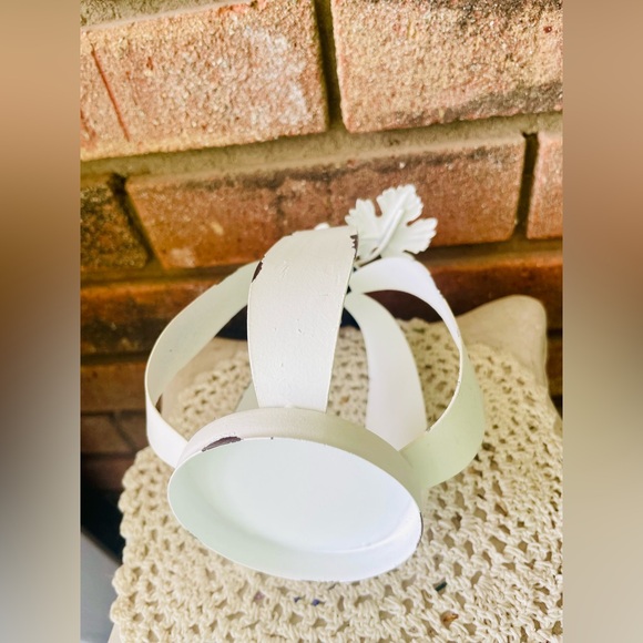 *White Distressed Metal Pumpkin Tealight Lantern - Picture 4 of 13